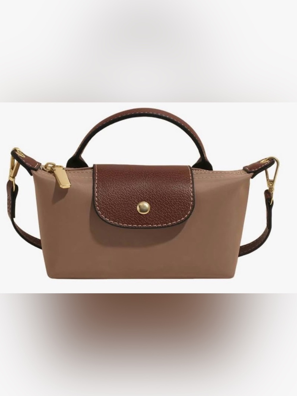 Classic Women's Top-Handle Bag in Brown and Tan